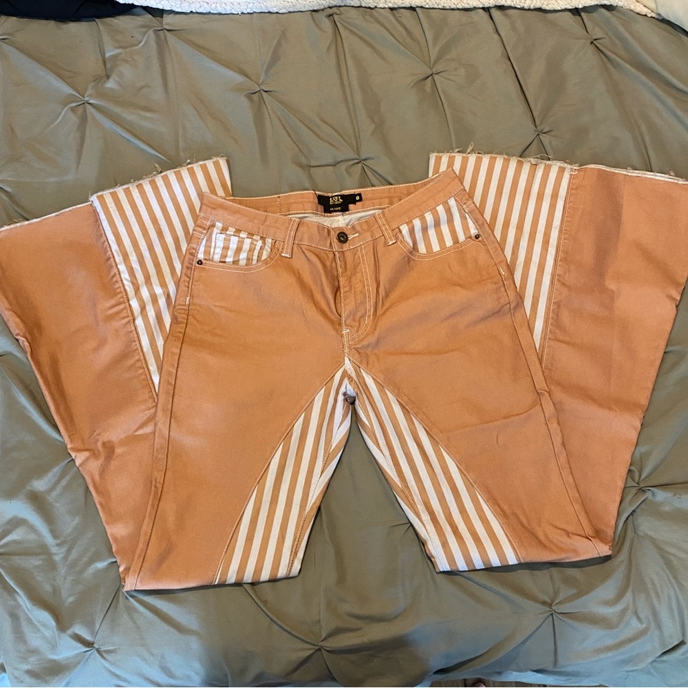 Carnival Stripe High Rise Flare Jeans